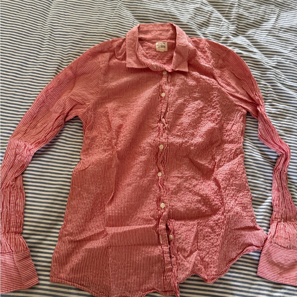 J. Crew Pink Striped Shirt